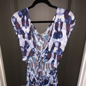 Blue and Purple Cut out Romper